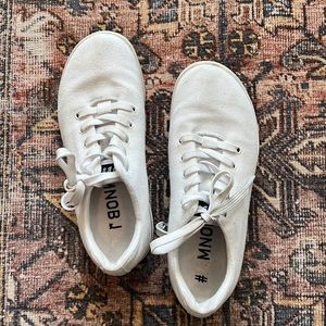White canvas/ivory sole NoBull trainers